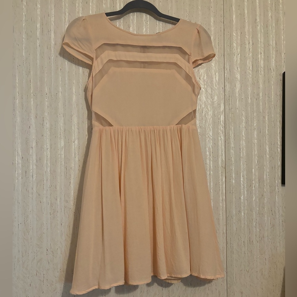 Ladakh Cream Cut Out Pleated Sundress for Wedding Guest